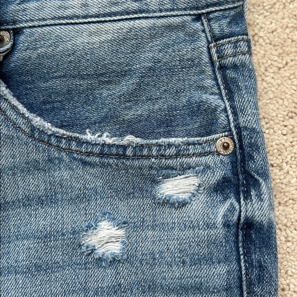 Pistola | Light Blue Relaxed Fit Distressed Straight Leg Jeans | 26 | In 26”-28” - Picture 4 of 12